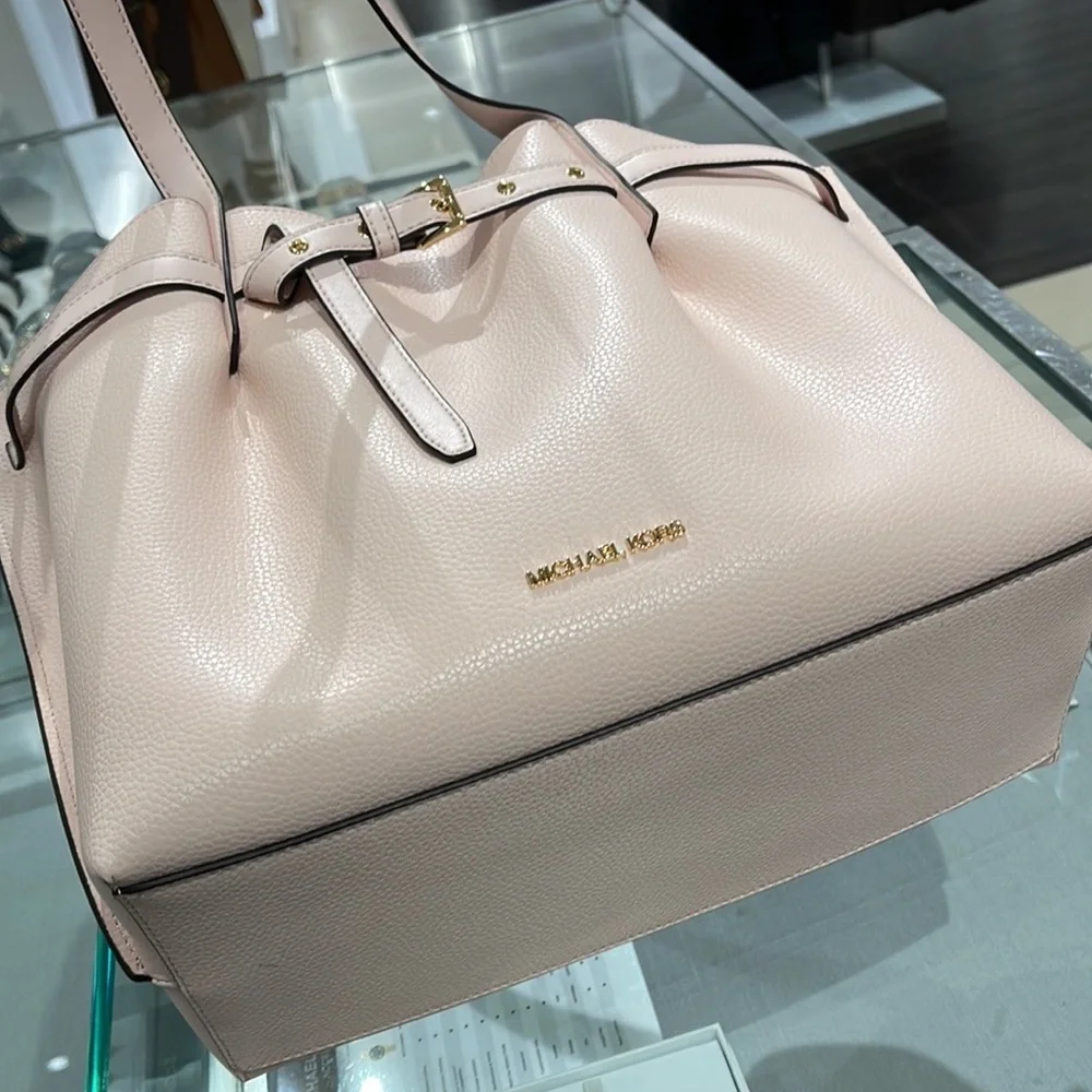 MICHAEL KORS Emilia Large Pebbled Leather Tote Bag POWDER BLUSH - Picture 10 of 16